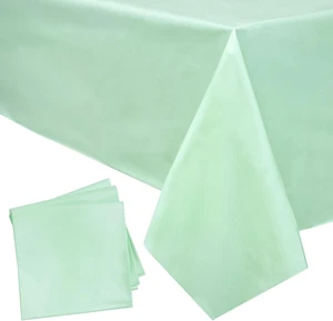 Mantel Plastico Verde Menta 3 Pzs 54 x 108 Pulg Desechable Bodas Cumpleanos - Picture 1 of 12