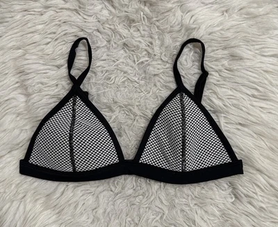 Top de bikini de neopreno triángulo detalle de malla con red talla S para mujer Foto 1 de 4