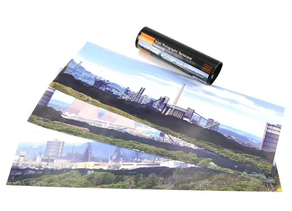 BACKGROUND BACKSCENE SCENERY - INDUSTRIAL FACTORY BACKDROP DIORAMA MODEL RAILWAY - Image 1 of 1