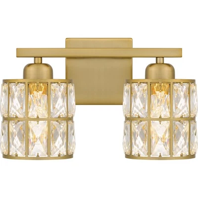 Luz de tocador de baño Quoizel GIB8613 Gibson 2 luces 12" W - latón Foto 1 de 4