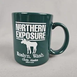 Northern Exposure Coffee Mug Green KBHR Radio Roslyn, WA/Cicely, AK Moose Logo - Picture 1 of 6