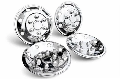 Chrome 16" Universal Front Rear Twin Wheel Trim Covers To Fit For Transit Truck - Image 1 of 4