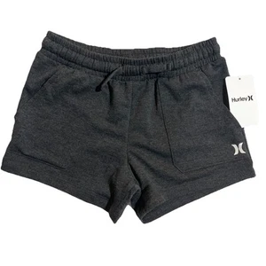 Hurley Shorts Girls Small French Terry Elastic Waistband Black Heather - Picture 1 of 3