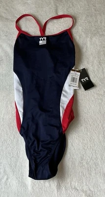 Traje de baño TYR Durafast Elite® para mujer XL (38) Diamondfit EE. UU. en rojo/blanco/azul marino Foto 1 de 4