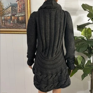 Adele Fado grau Wolle Strick Boho Strickjacke Gr. M Neu mit Etikett Made in Italy - Bild 1 von 15