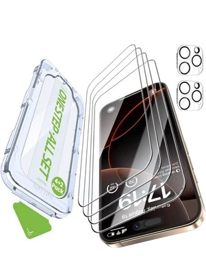 iGluz-4Pack iPhone 16 Pro Screen Protector with 2-Pack Camera Lens Final Sale - Image 1 of 4