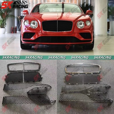 Kits de molduras de malla para parachoques delantero cromado/negro para Bentley Continental GT 16-18 Foto 1 de 4