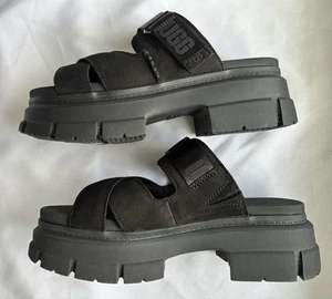 UGG Ashton Damen-Pantoletten schwarz Plateau Größe 9,5 - Bild 1 von 11