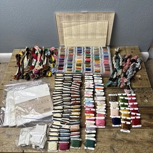 Large 570 DMC Lot Skeins Embroidery Floss Thread Needlepoint Cross Stitch w/ Box - Picture 1 of 24