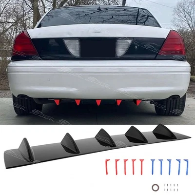Alerón difusor parachoques trasero negro para Ford Crown Victoria divisor tiburón 5 aletas Foto 1 de 4