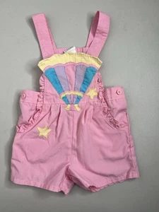 Vintage 1980s Joyeux Gamins Pink Overalls Stars Kids Size 3T - Picture 1 of 8