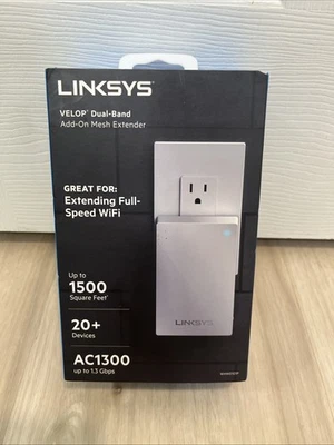 Linksys Velop Plug-In AC1300 Dual-Band Wi-Fi Add-On Mesh Extender WHW0101P - Image 1 of 4