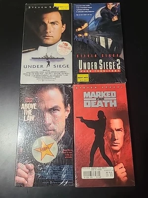 Lot 4 Steven Segal VHS Factory Sealed Under Siege 2, Above the Law, Marked for D - Image 1 of 4