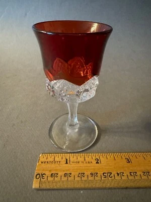 EAPG RUBY STAINED NON ETCHED BLANK ANTIQUE CORDIAL SHERRY GLASS - Image 1 of 4