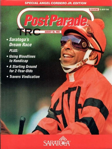 ANGEL CORDERO JR. POSTER IN 1992 SARATOGA RACE COURSE HORSE RACING PROGRAM! Cover