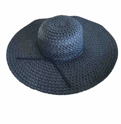 Cappello donna tesa larga con fiocco traspirante protezione solare viaggio parasole pieghevole - Immagine 1 di 4