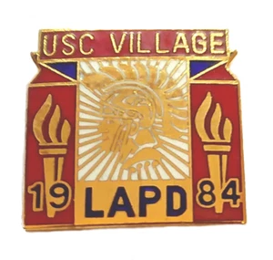 USC Pins VINTAGE 1984 University Of Southern California LAPD Olympic Village Pin - Picture 1 of 2