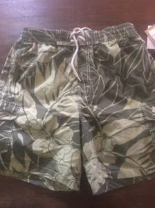 Caribbean Mens S Swim Cargo Pocket Shorts Tropical Floral Print Small - Picture 1 of 6