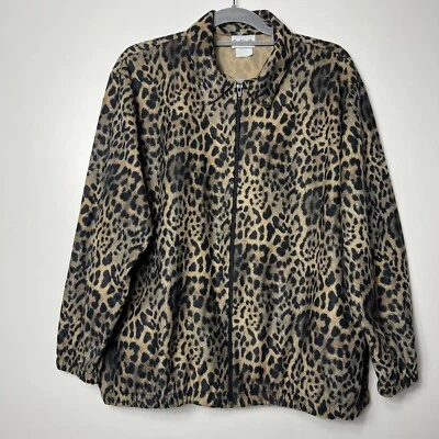 Chaqueta Bon Worth Vintage Estampado Leopardo Cremallera Poliéster Talla LP Foto 1 de 4