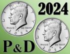 2024 P D Kennedy JFK demi-dollars - LOT DE DEUX (2) PIÈCES - 50 cents