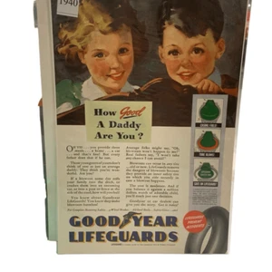 Bagnini Goodyear vintage 1940 quanto sei bravo un papà? Pubblicità pubblicitaria - Foto 1 di 3