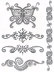 Tatuajes de henna en hoja grande tatuaje temporal - Imagen 1 de 1