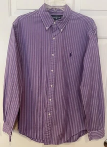 Polo Ralph Lauren Men's Classic Fit Dress Shirt Purple Striped 16 34/35 - Picture 1 of 5