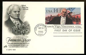 FRANCIS VIGO VINCENNES 1986 ARTCRAFT CACHET FIRST DAY CARD #UX111 VF UNADDR - Picture 1 of 1