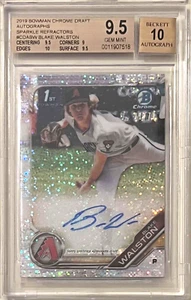BLAKE WALTSON #/D 21/71 BGS 9.5 2019 BOWMAN CHROME SPARKLE AUTOGRAPH ROOKIE CARD - Picture 1 of 3