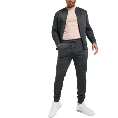 NEW Mens Tracksuit Set Full Zip Fleece Sweatshirt Jogger Winter Sportswear Plain - Image 1 of 4