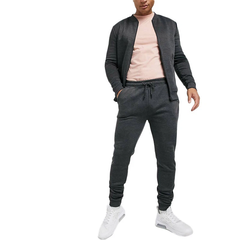 NEW Mens Tracksuit Set Full Zip Fleece Sweatshirt Jogger Winter Sportswear Plain - Image 1 of 4