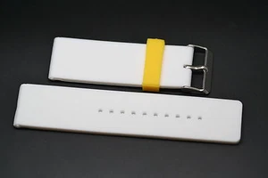 26MM WHITE YELLOW RUBBER SPORT DIVER WATERPROOF WATCH BAND STRAP FIT INVICTA - Picture 1 of 2