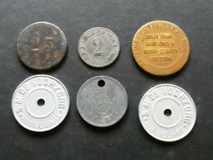 Belgium, small group of six tokens. - Picture 1 of 2