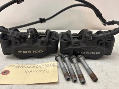 2012 +  Honda CBR 1000 RR  TOKICO  FRONT BRAKE CALIPERS & HOSE   OEM - Image 1 of 3