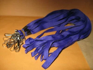 NEW 10 PURPLE LANYARDS Key Ring J Metal Hook Woven Cotton 3/8"Wide 19 1/2"Long - Picture 1 of 2
