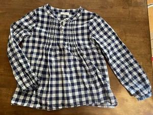 Vineyard Vines Navy Blue White Gingham Shirt Blouse Plaid - Youth Large - Picture 1 of 4