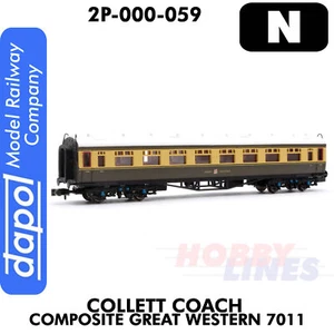 Collett Coach Chocolate Cream Comp GWR 7011 Passenger 1:148 DAPOL 2P-000-059 - Picture 1 of 4