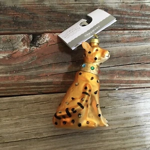 Leopard Gepard Glas mundgeblasen Ornament mit Strass Kragen M73 - Bild 1 von 5