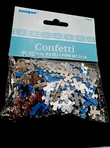 Confetti croce blu e argento 0,5 once - Foto 1 di 1