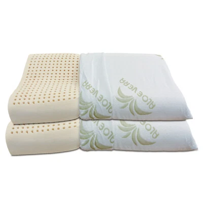 Coppia Cuscini Guanciali Ortocervicale in Lattice 100% Made in Italy - Baldiflex - Immagine 1 di 4