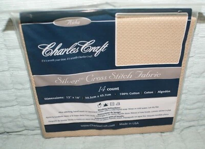 DMC Charles Craft Silver Label Aida Beige 12 x 18 Inches NEW Fast Ship - Image 1 of 3