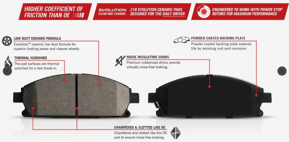 PowerStop Full Ceramic Rear Brake Pads With Hardware For Toyota Supra 1993-1998 - Imagem 1 de 1
