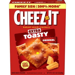 21 oz,Cheez-It Extra Toasty Cheese Crackers, Baked Snack Crackers, New - Picture 1 of 6