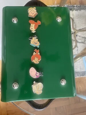 Vtg 1960s rare pop art silver,,multicolored enamel button set.Flintstones!Unisex - Image 1 of 4