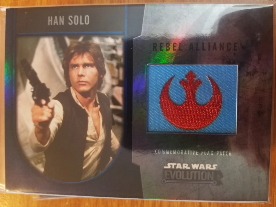2016 Star Wars Evolution Han Solo Commemorative Flag Patch BLUE #d 27/50 - Image 1 of 1