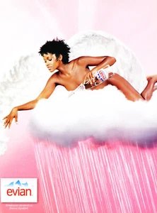 EVIAN WATER Magazin AD #02 SELTEN 2001 OOP NUDE ENGEL PINK *AUSLÄNDISCH - Bild 1 von 2