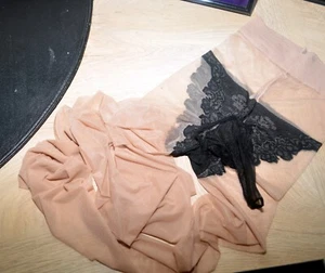 Männer Strumpfhose beige mit Slipteil mit Penishülle offen 15 DEN Gr. S/M glanz - Bild 1 von 4