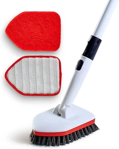 Shower Scrubber 3 in 1 Extendable Long Handle 58" Cleaning Brush - Non Scratch - Picture 1 of 7