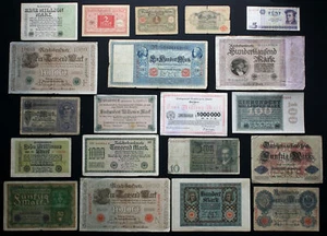 Germany - SET of 20 Banknotes Notgeld - Reichmarks Mark Hyperinflation 1910-1975 - Picture 1 of 10
