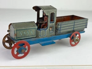 German 1920's Tin Penny Toy Truck w/Driver - Excellent Original - Picture 1 of 11